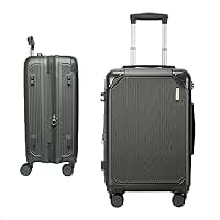 Mala de Bordo 10 kg Rígida com Rodinhas 360°, Cadeado TSA, Expansível e Reforçada – Bagagem de Mão para Viagem, Avião e Feriado | Compartimentos Internos e Cinta Organizadora (Cinza)