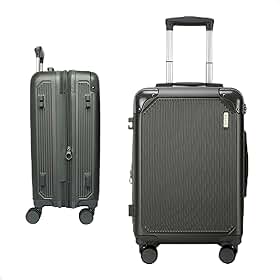 Mala de Bordo 10 kg Rígida com Rodinhas 360°, Cadeado TSA, Expansível e Reforçada – Bagagem de Mão para Viagem, Avião e Feriado | Compartimentos Internos e Cinta Organizadora (Cinza)