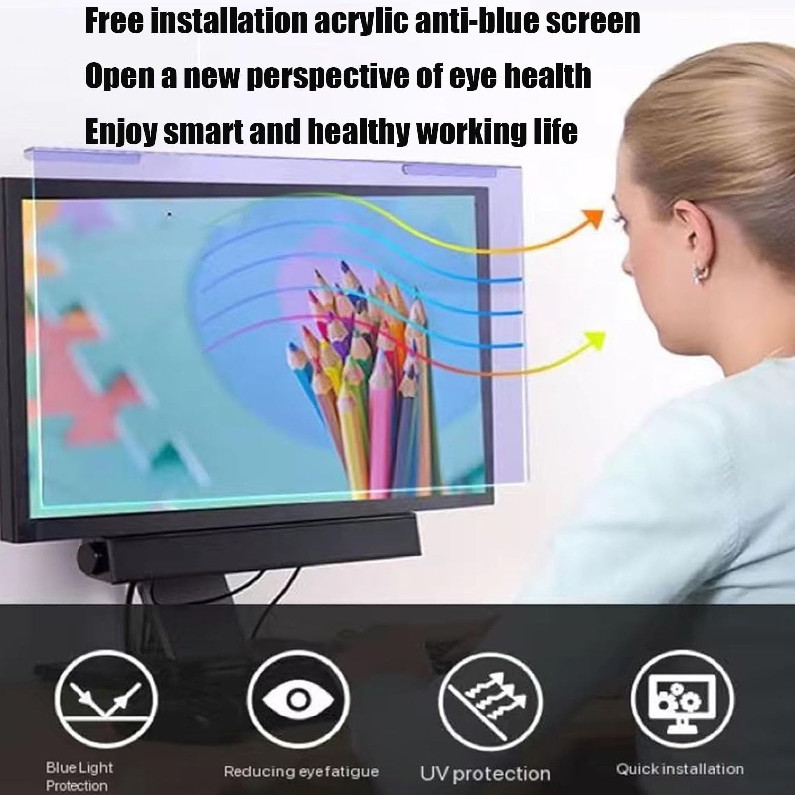 Schermo per la privacy del computer, filtro per schermo per la privacy del computer da 17-27 pollici sospeso, filtro antiriflesso per la luce blu, per i giocatori in ufficio/casa ( 19 inch 4:3)