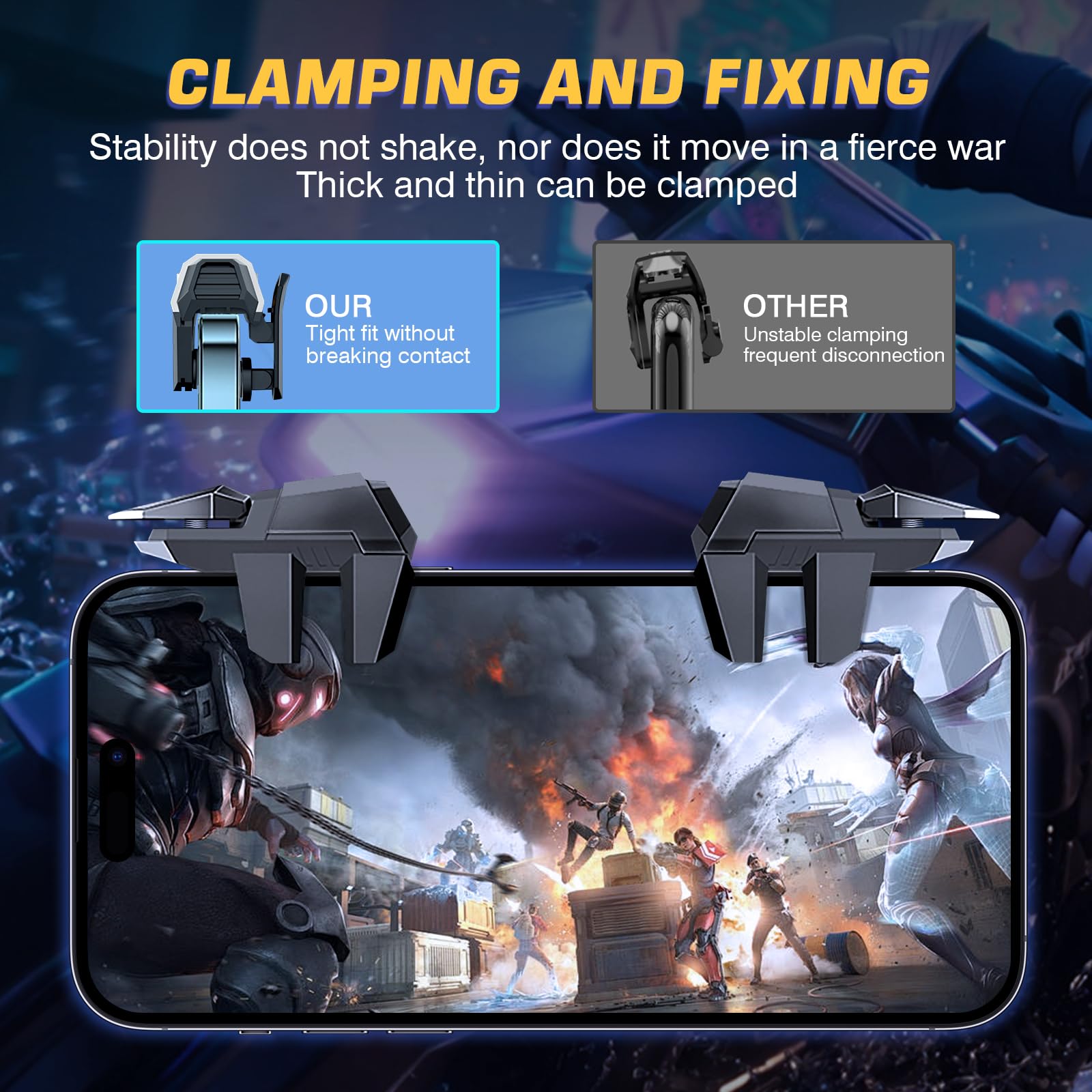 DiyGody PUBG Mobile Game Trigger für PUBG & Call of Duty, 4 Buttons Auslöser Joystick Gaming Gadgets Kompatibel mit iPhone & Android, Aim & Fire Game Phone Button Empfindlichen Ziel Feuerauslösern