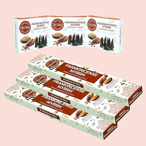 Miniatura 7 de Varillas de incienso perfumadas de mirra de incienso y conos de incienso, paquete combinado de 60 varillas de incienso + 30 conos de insencia,