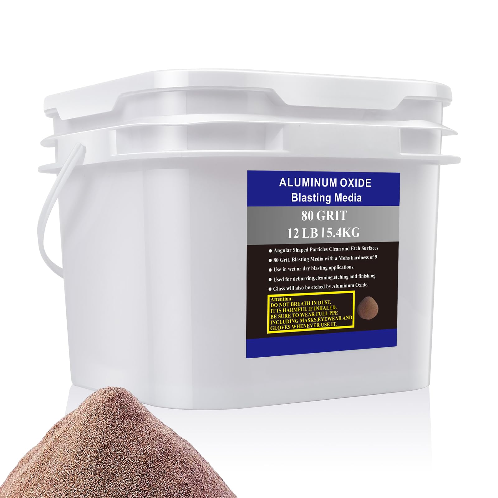 Aluminum Oxide - 12 LBS - Medium to Fine Sand Blasting Abrasive Media for Blasting Cabinet or Blasting Guns. #80 GRIT