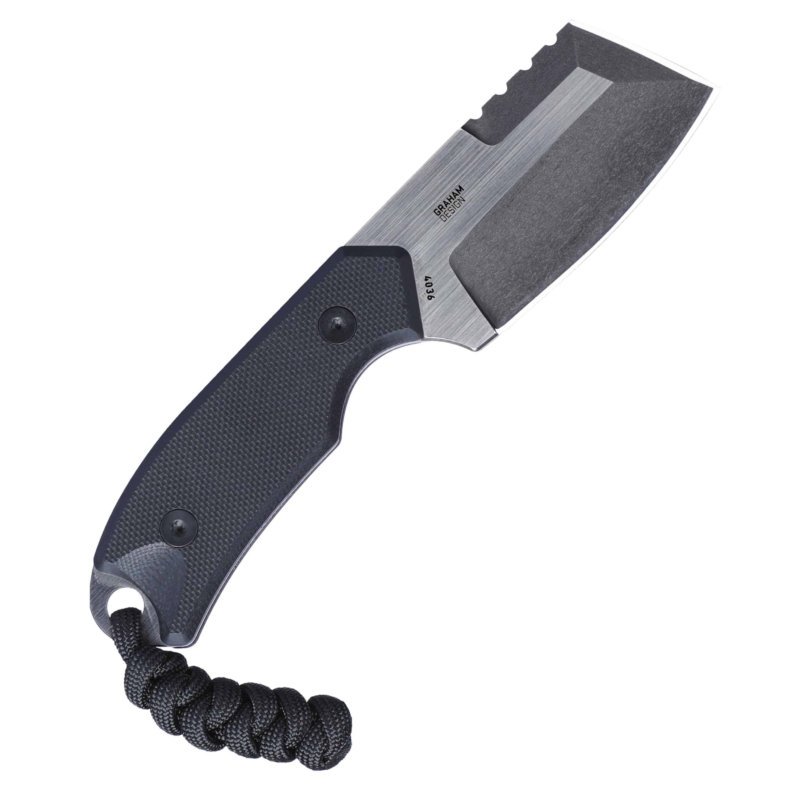 CRKT Razel Compact Fixed Blade Knife: Everyday Carry Plain Edge, D2 Blade Steel with Veff Flat Top Serrations, G10 Handle w/Pocket Carry Sheath 4036,Black