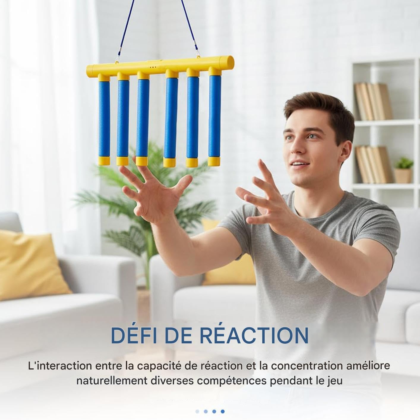 Jeu d'Attraper des Bâtons Sensoriel Interactif pour Adultes Entraînement Réaction