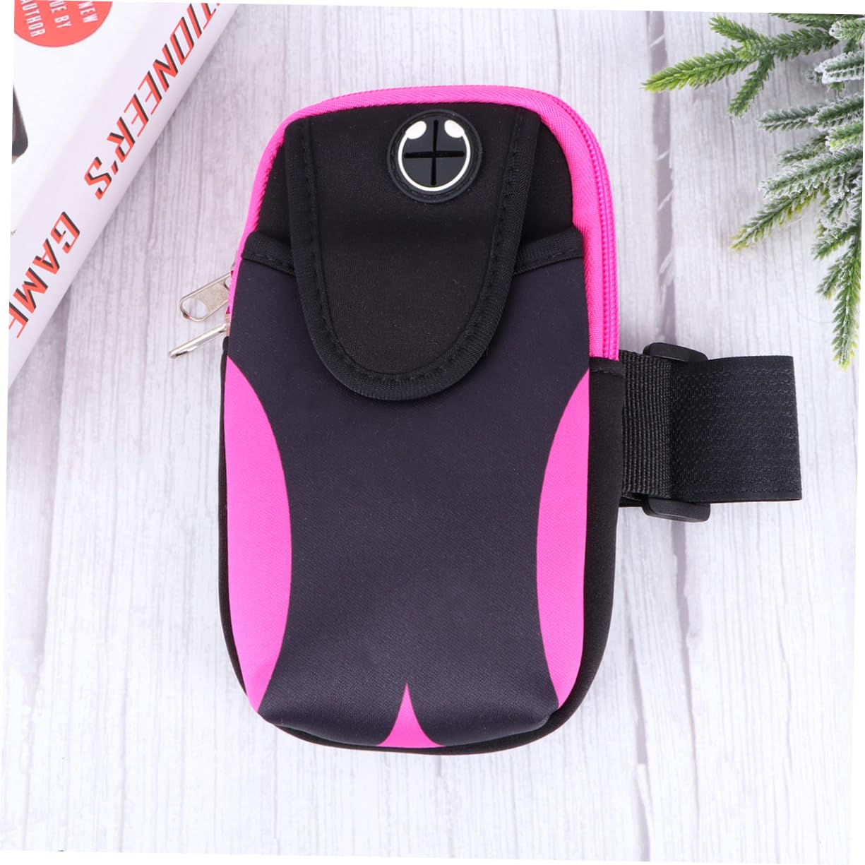 Housoutil Fitness Cell Phone Bag Arm Bag Gym Phone Holder Armband Arm Key Holder Arm Pouch Fitness Phone Bag Arm Phone Bag Gym Phone Pouch Fitness Cell Phone Pockets Arm Pouch for Phone Pink