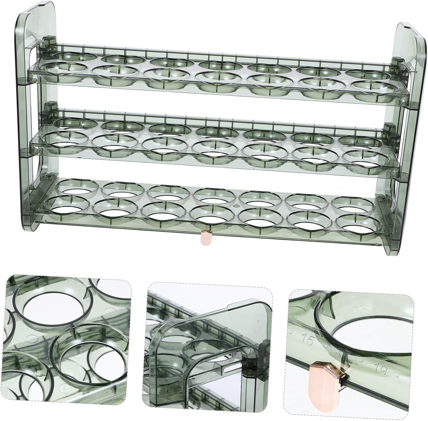 POPETPOP Flipping Egg Holder for Refrigerator Multi-Grid Egg Storage Container Rolling Kitchen Organizer Freshness Preserving Household