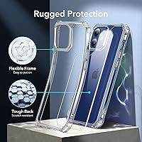 Vista 8 de ESR Funda para iPhone 12/iPhone 12 Pro, protección de grado militar, esquinas de protección de aire a prueba de golpes, parte trasera resistente al