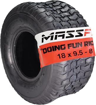 MASSFX 18x9.50-8 front or rear Turf Tire for golf carts and lawn mowers, 4-Ply with chevron tread for excellent traction and easy cleaning, Non-highway use only, 18/9.5-8,18x9.50x8