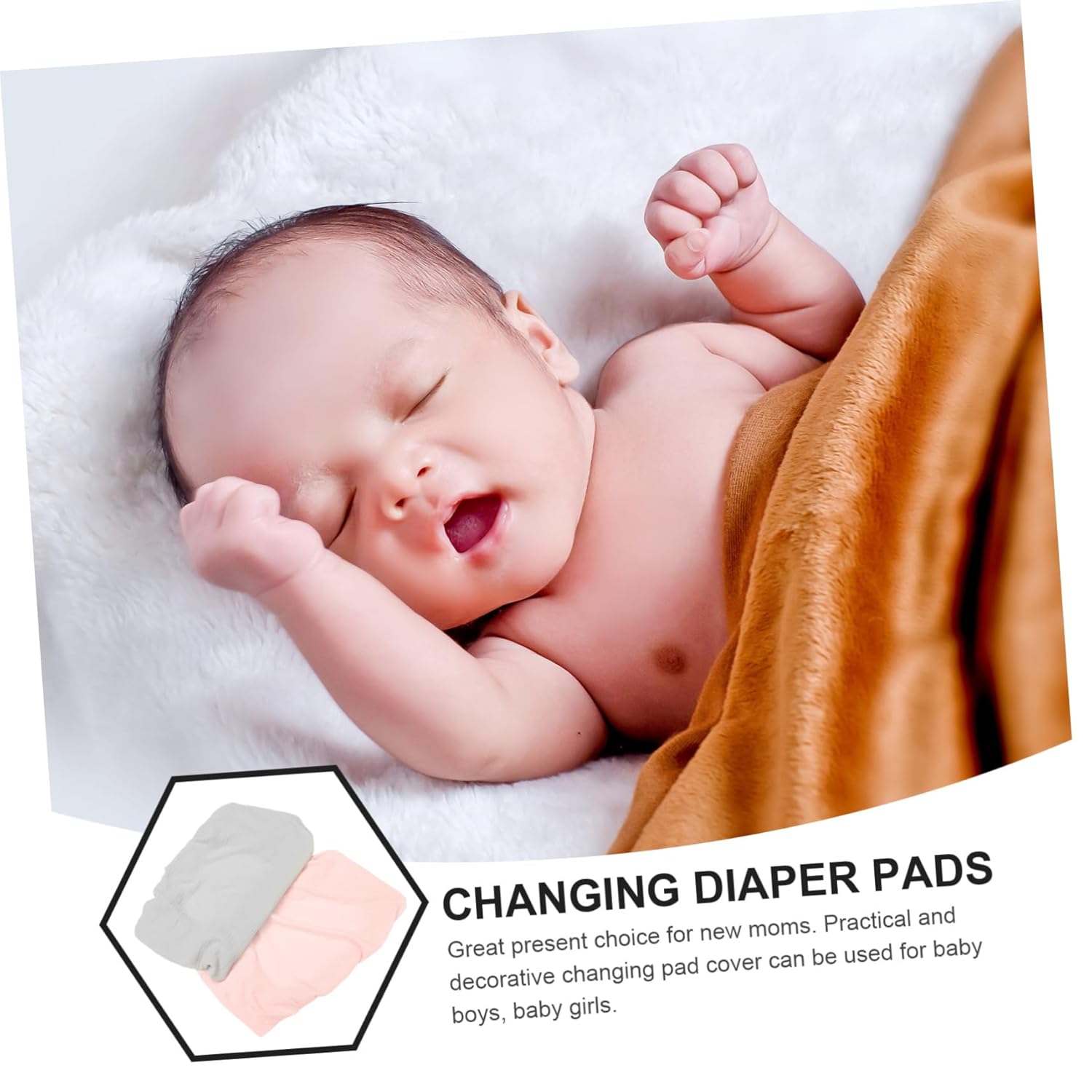 2Pcs Elastic Changing Pad Covers Washable and Reusable Changing Pad for Changing Tables Comfortable and Breathable Diaper Changing Pad Covers