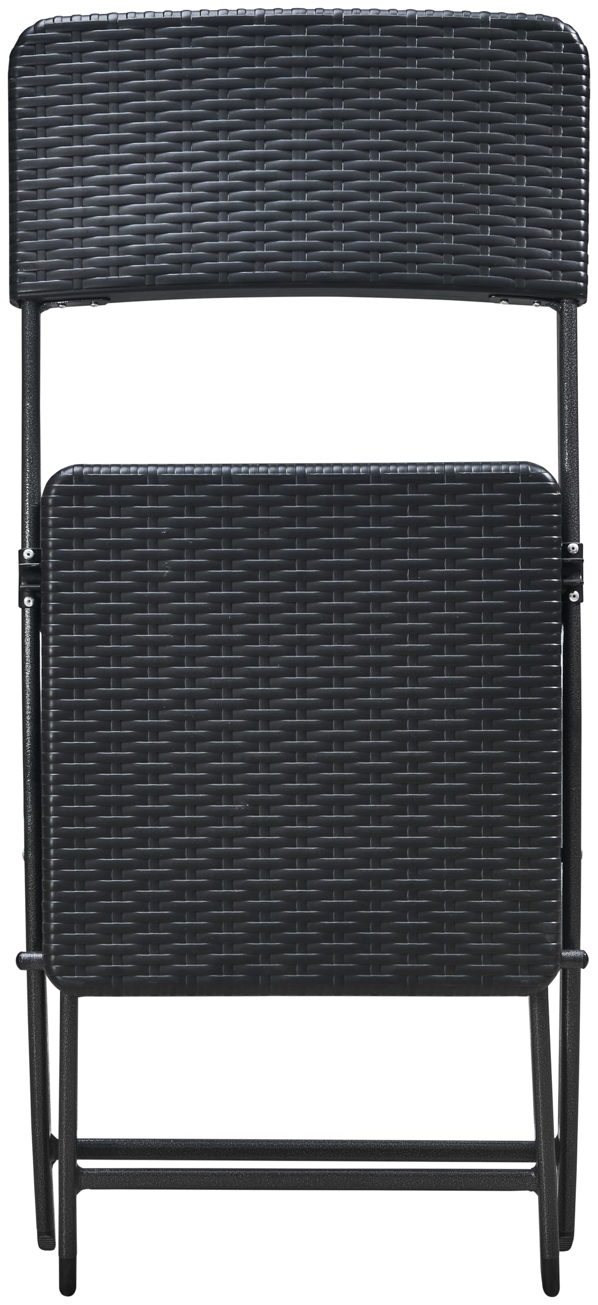METRO Professional Sedia pieghevole da esterno, acciaio/polietilene, aspetto rattan, resistente alle intemperie, nera