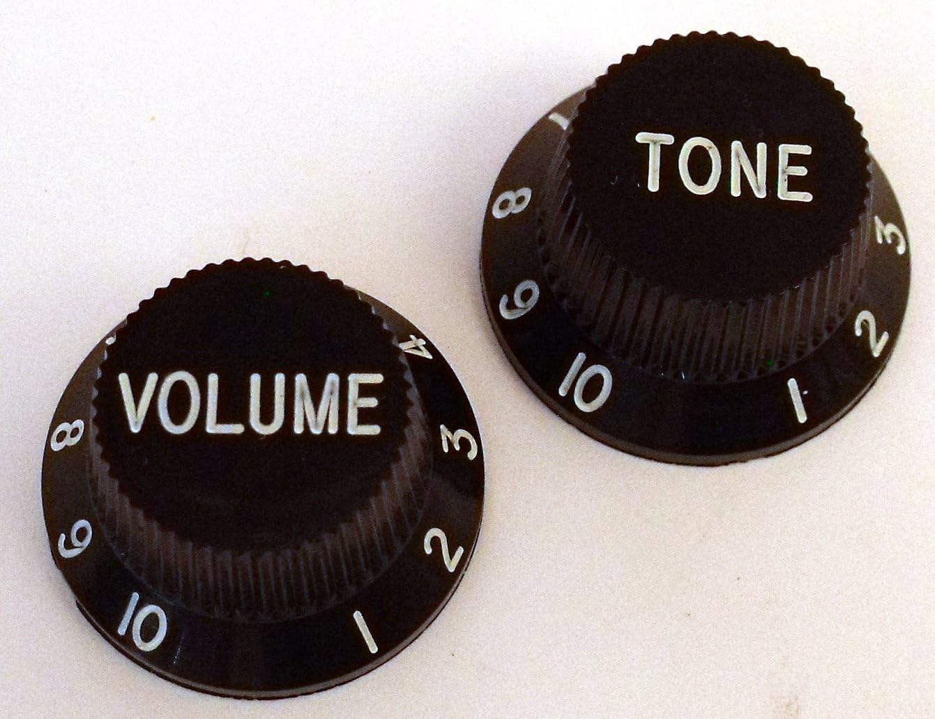 Guitar control knobs 010 scale 1x tone + 1x volume in black Speed Knob