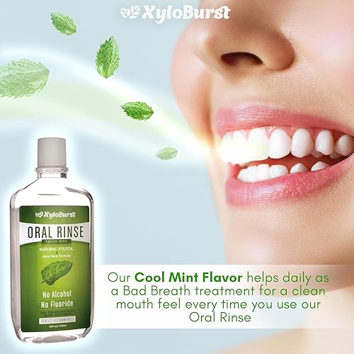 Miniatura 3 de XyloBurst Fresh Breath - Enjuague bucal oral con xilitol natural, sin alcohol, sin flúor, sin SLS (3 unidades, 16 onzas)