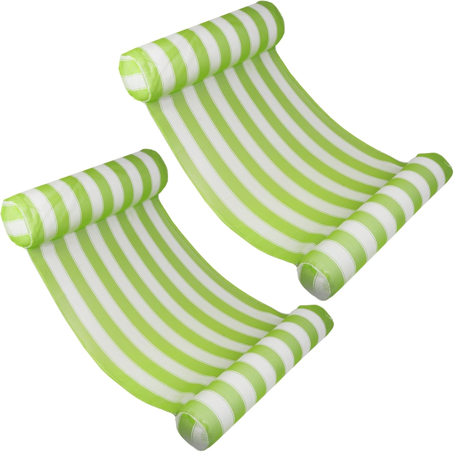 Poolmaster 2- Pack Water Hammock Inflatable Pool Floats for Adults, 4-in-1 Hammock, Saddle, Lounge or Drifter With Quick-Dry Mesh Fabric, 12-Gauge Vinyl Support, Blue