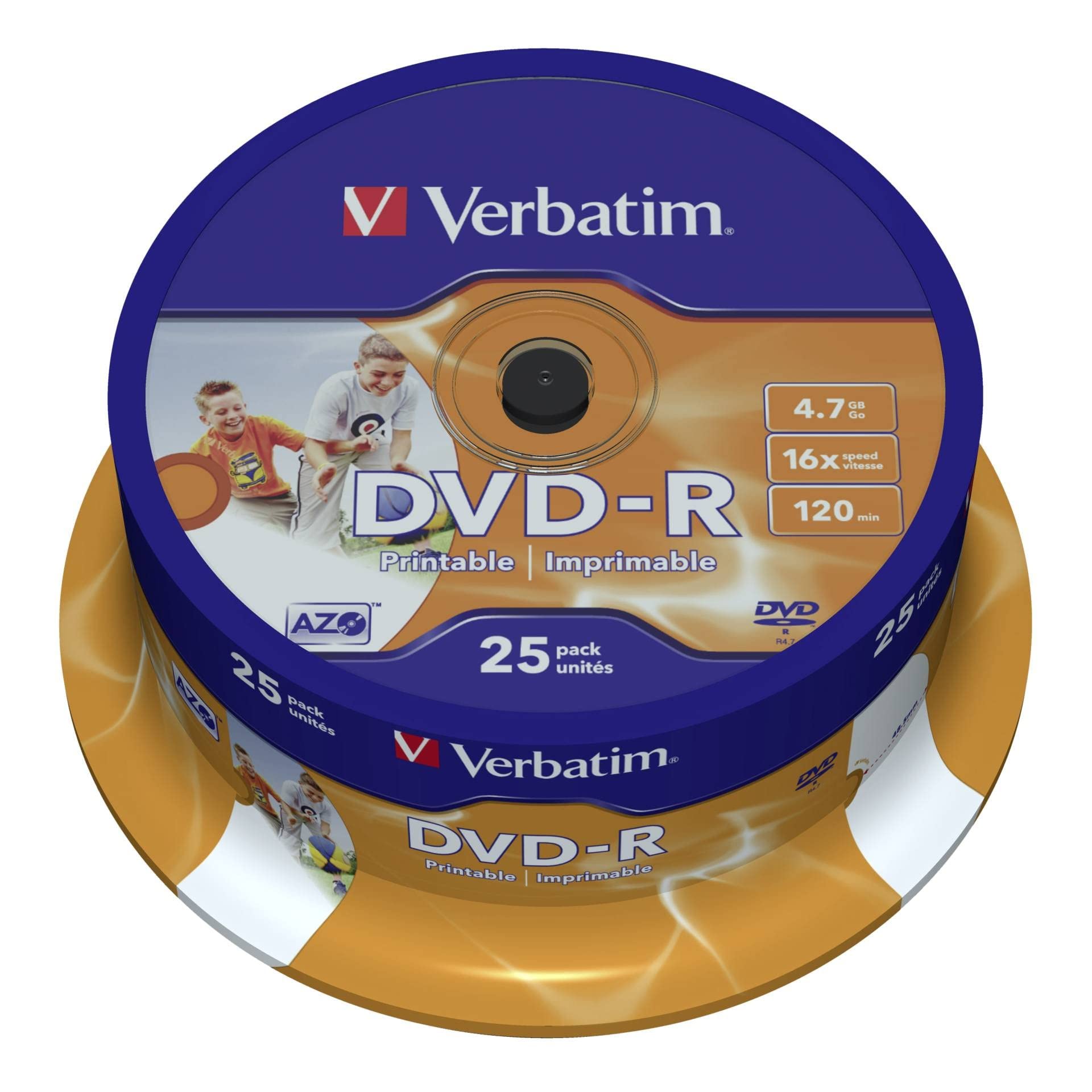 Verbatim DVD-R, General, 16X, 4.7GB Wide Print. ID Brand 25 Pack, 43538 (Wide Print. ID Brand 25 Pack)