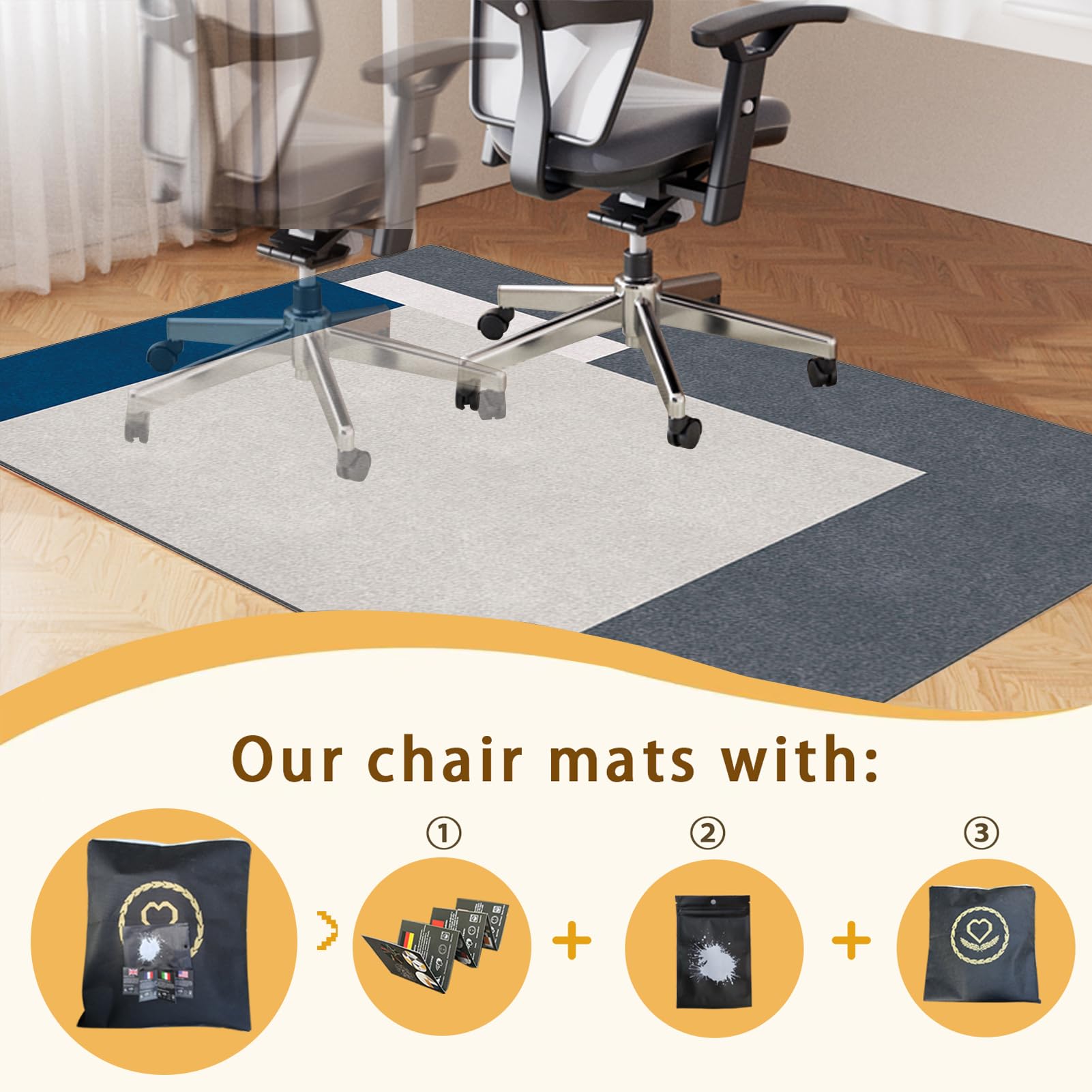 Alfombrilla para Silla de Oficina, Alfombra Gaming Suelo, Alfombra para Silla de Gaming, Alfombra de Suelo para Suelos Duros Laminado, Alfombra Gamer, Protector Suelo Silla Ruedas 80 x 160 cm
