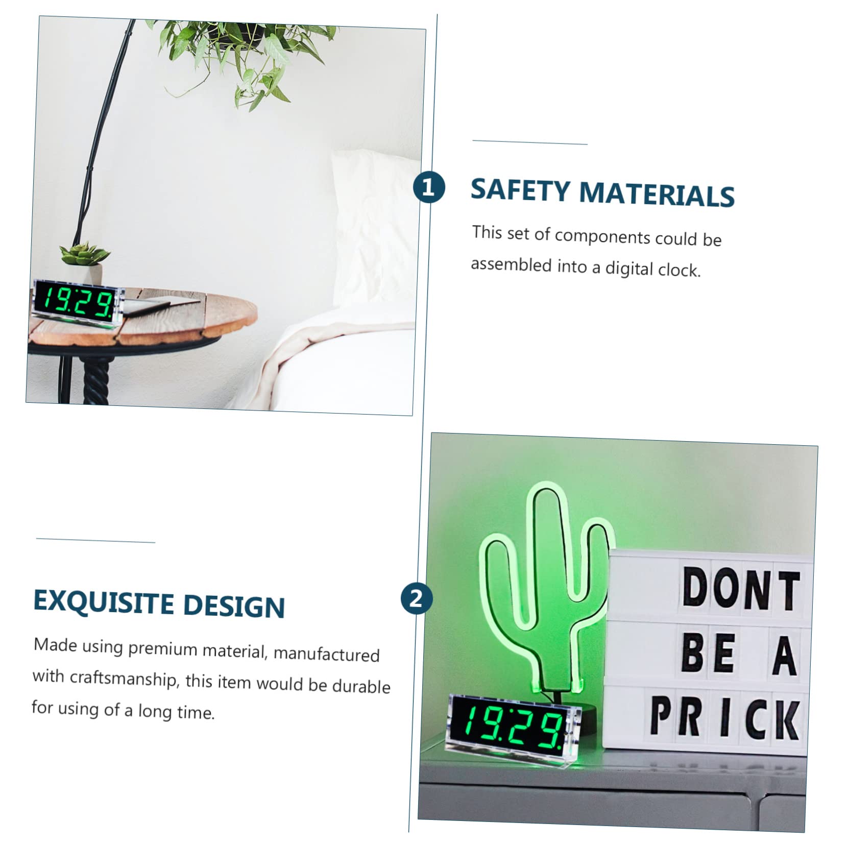 Alipis 2sets Kit Componenti Per Led Scm Microcontrollore Facile Da Assemblare Design Verde Batteria Per Appassionati Diy