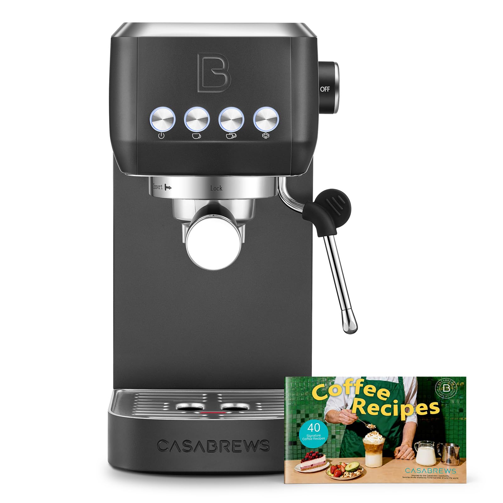 Photo 1 of CASABREWS 3700 Essential Espresso Machine 20 Bar, Professional Espresso Coffee Machine with Steam Milk Frother, Coffee Maker Cappuccino Latte Machine with 43.9oz Removable Water Tank, Black