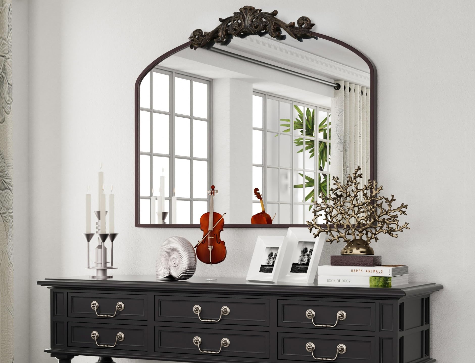 Large Mantle Mirror 30x36 Inch Metal Frame, Big Fireplace Mirrors