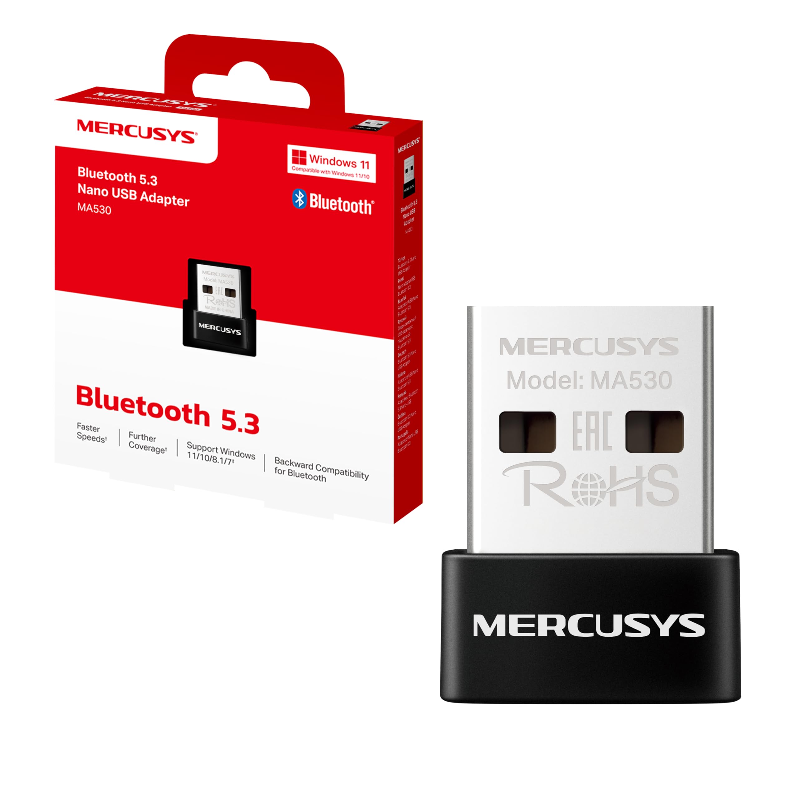Bluetooth 5.3 Adapter Mercusys MA530 Nano USB Dongle…