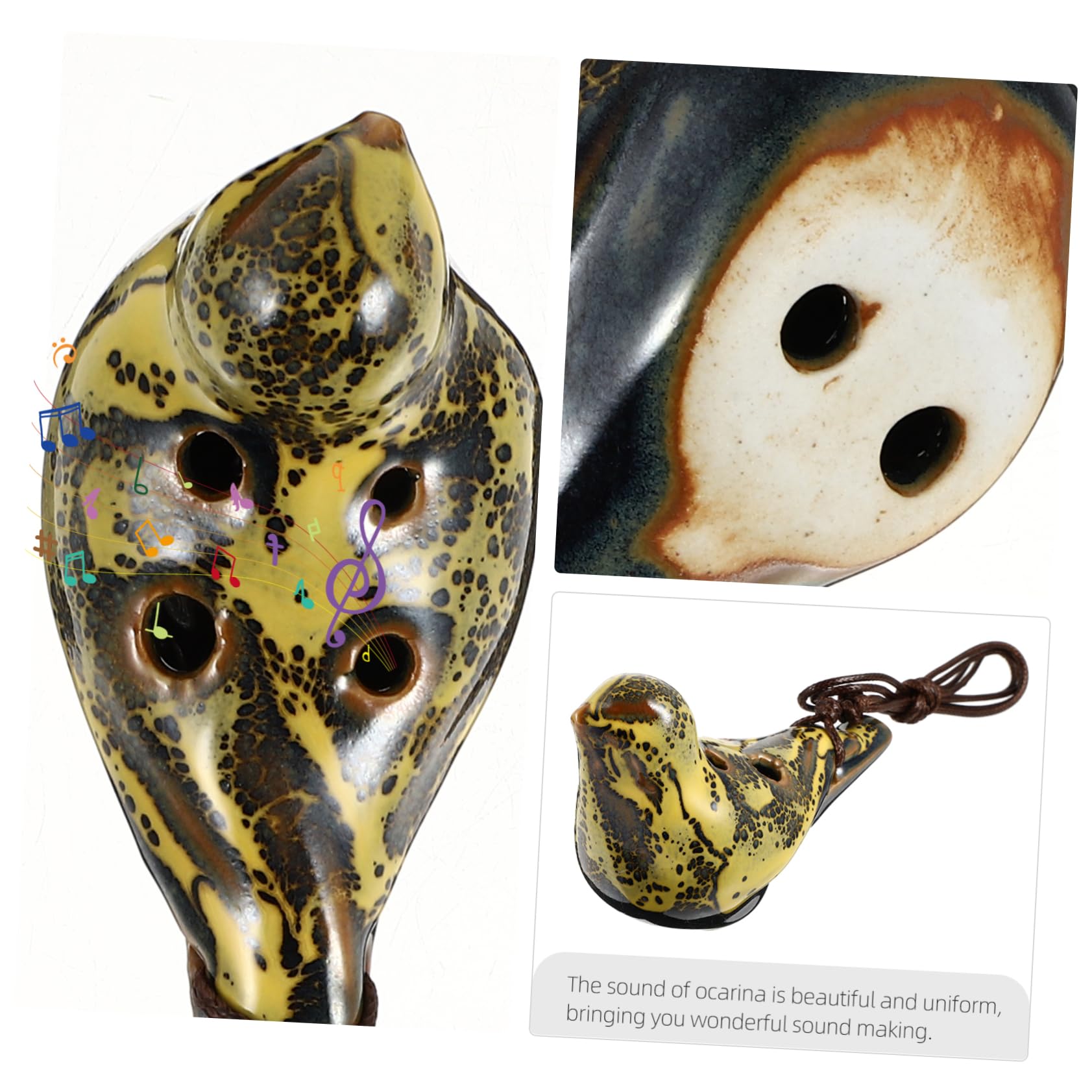 Toddmomy Musical Instruments Beginner Practice Wind Instrument Music Instrument Practice Musical Instrument Birthday present Beginner Wind Instrument Yellow White Porcelain