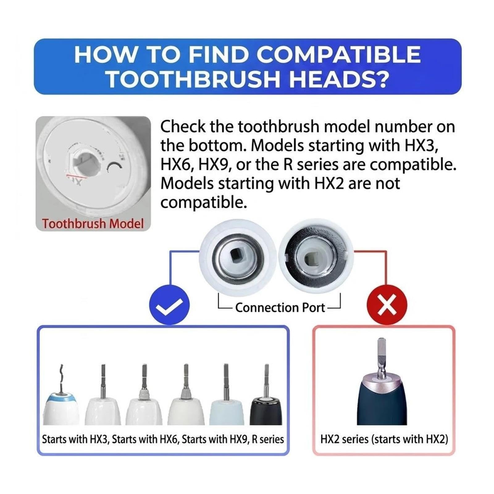Testine morbide, compatibile con Philips, HX3 HX6 HX9 Series