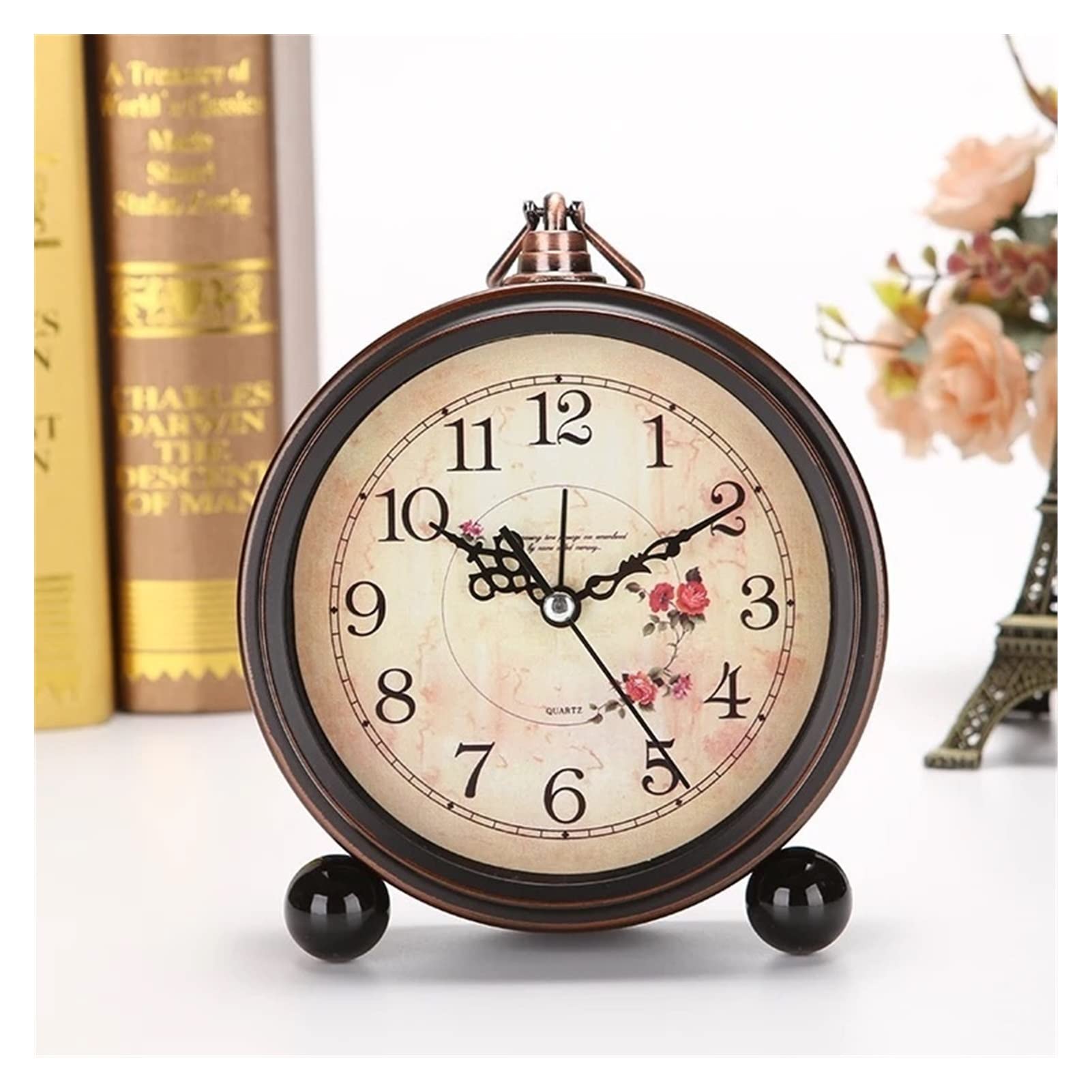 SBZIOJHDR alarm clock, Alarm clocks bedside for bedrooms,Retro Student Small Clock Creative Bedside Bedroom Mute Home Tabletop Decoration Super Silent