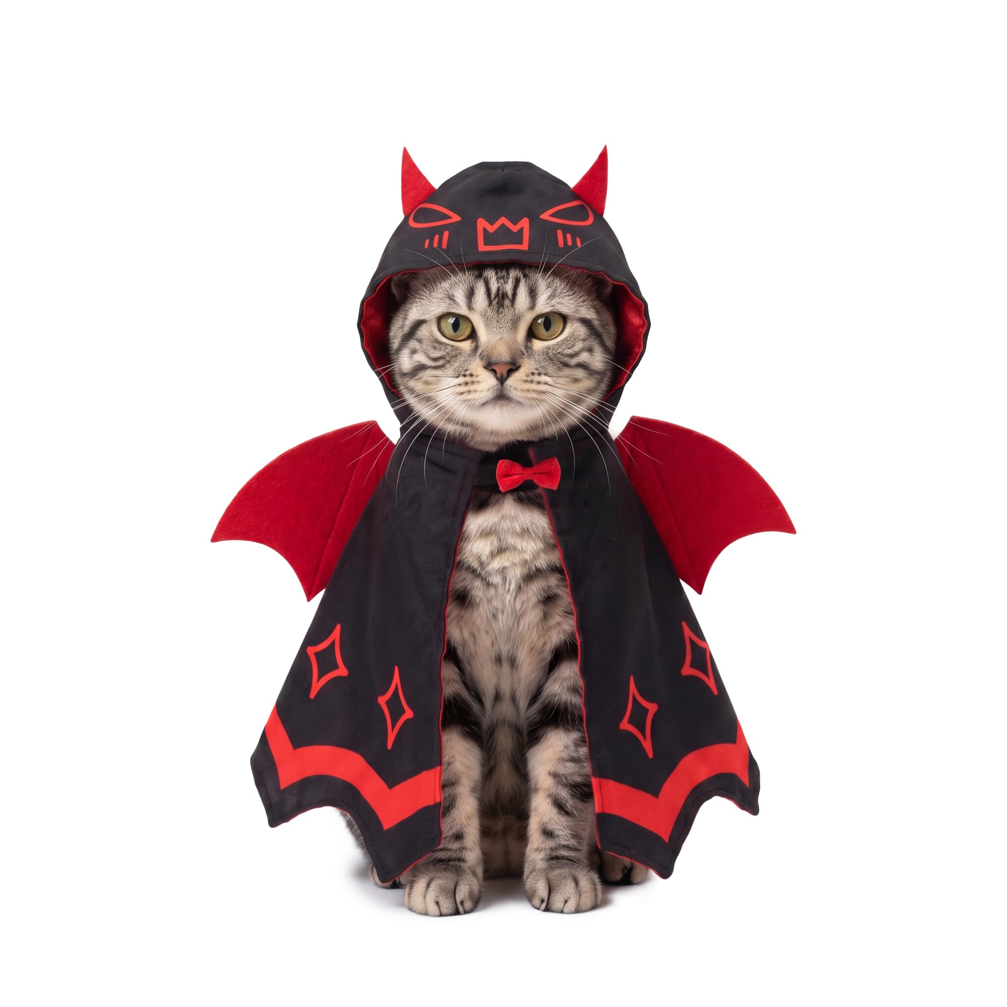 Cat Halloween Costume, Funny Cat Bat Wings Cape, Cats Outfit Clothing Halloween Costumes for Pets for Halloween Kitten Cosplay Party，L
