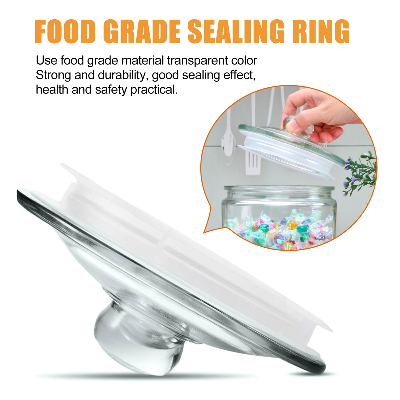 Accguan 67oz Glass Cookie Jar, Glass Food Storage Containers with Airtight Lid,Glass Jars for Bath Salts,Flour,Spices,Halloween Candy,Detergent,Kitchen Storage, DIY Gifts,Wedding,Party(2pack)