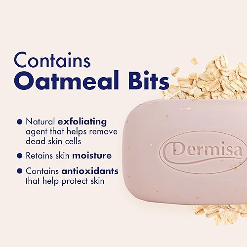 Miniatura 4 de Dermisa Barra de avena exfoliante  Ayuda a limpiar y exfoliar suavemente la piel seca  Contiene avena + aloe vera  Sin parabenos, sin sulfatos  3