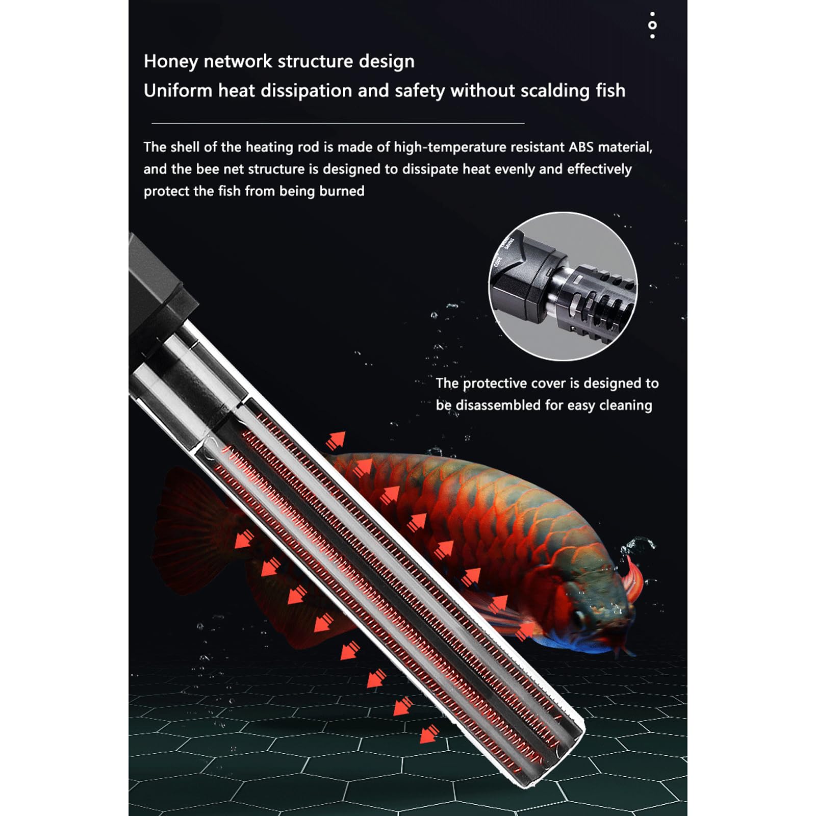 Calentador De Tanque De Peces Temperatura Constante Automática Ahorro Acuario Calentamiento Rod,500W