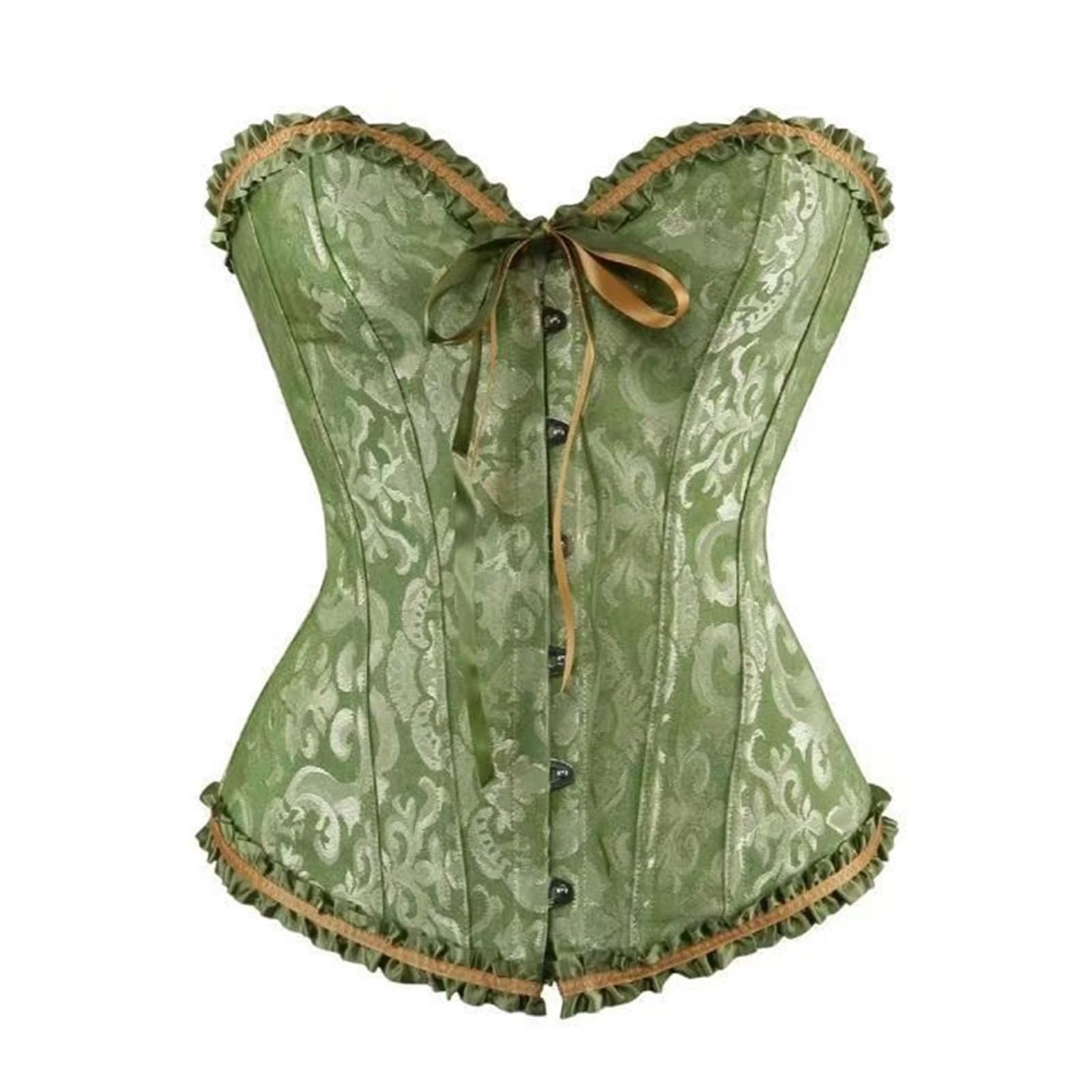 MICFENY Elegant Laces Up Corset Top Full Breast Nylon Blend Breathable Bustier Top For Prom Event Daily Wear
