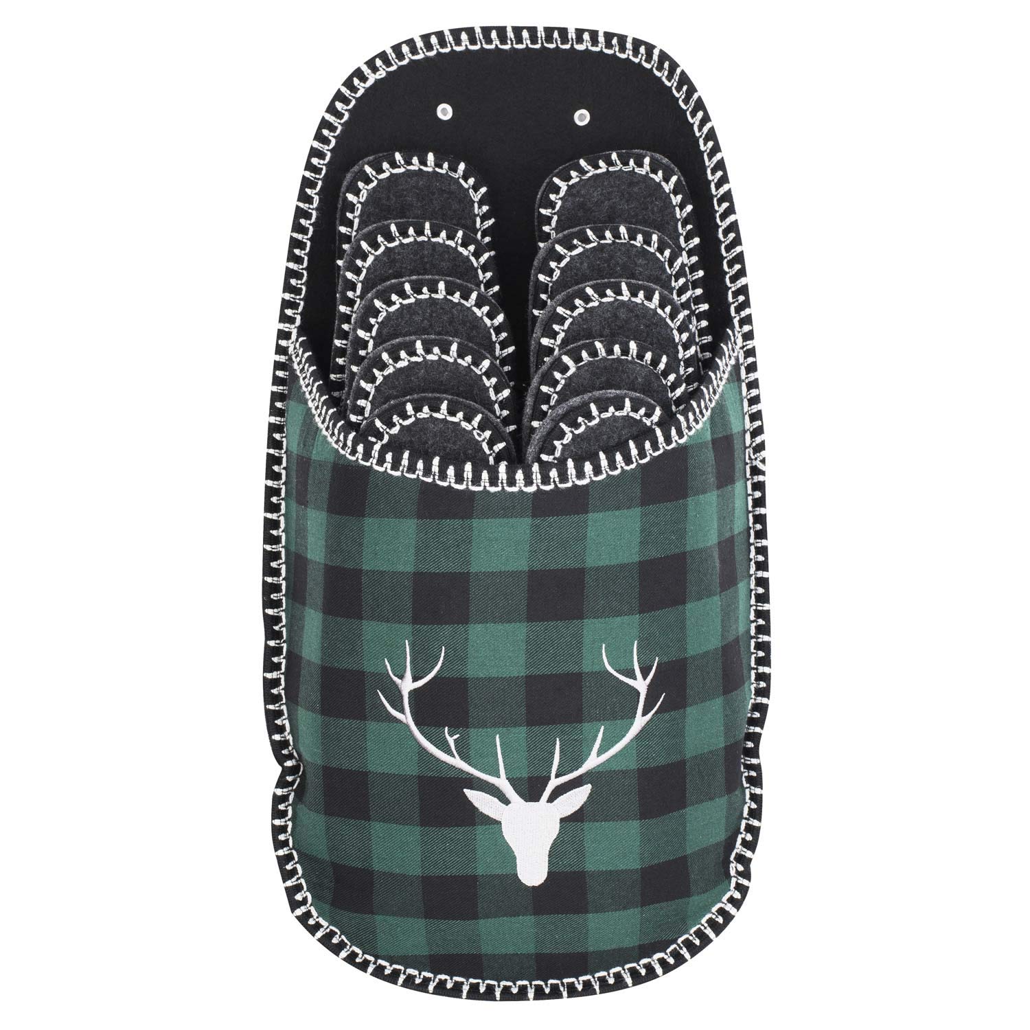 UMOI Home Sweet Home Non-Slip Handmade Guest Slippers with Elaborate Embroidery Non-Slip Felt Slippers for Women, Men and Children 5 Pairs 5 Different Sizes