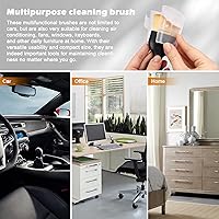 Vista 6 de Cepillo para detallar el interior del automóvil, 2 piezas de cepillo suave de limpieza interior de coche, diseño curvo, cepillo de limpieza