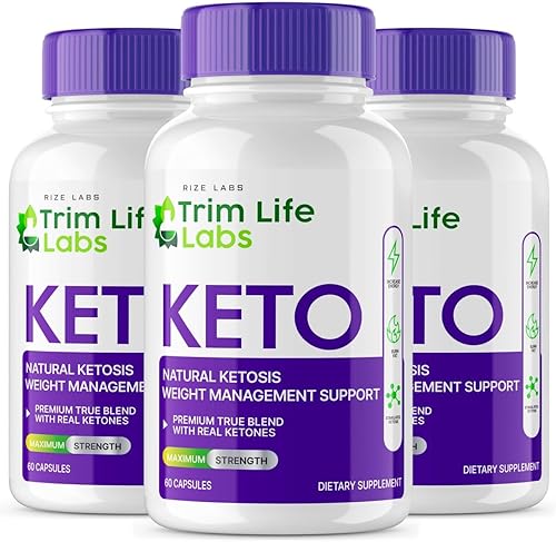 rize labs - - Trim Life Labs Keto Cápsulas - Píldoras de pérdida de peso - Fórmula de apoyo de máxima fuerza, suplemento Keto+ACV (180 cápsulas)