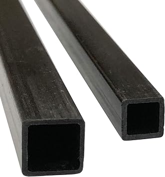 CARBON FIBER TUBE - 6mm X 6mm x 1000mm Pultruded Square Tube with hollow center - Black matte finish - Pure carbon fibre tube shafts - for RC planes-drones, boat DIY craft projects
