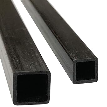 PULTRUDED 13mm x 13mm x 1000mm Square High Strength Carbon Fiber Tube - 10mm Inner Diameter Matte Finish - Qty 1