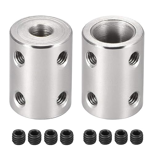Acoplador rígido de acero inoxidable D16mm x L22mm, conector de acoplador de eje de acero inoxidable de 0.236 in a 0.394 in, conector de junta de