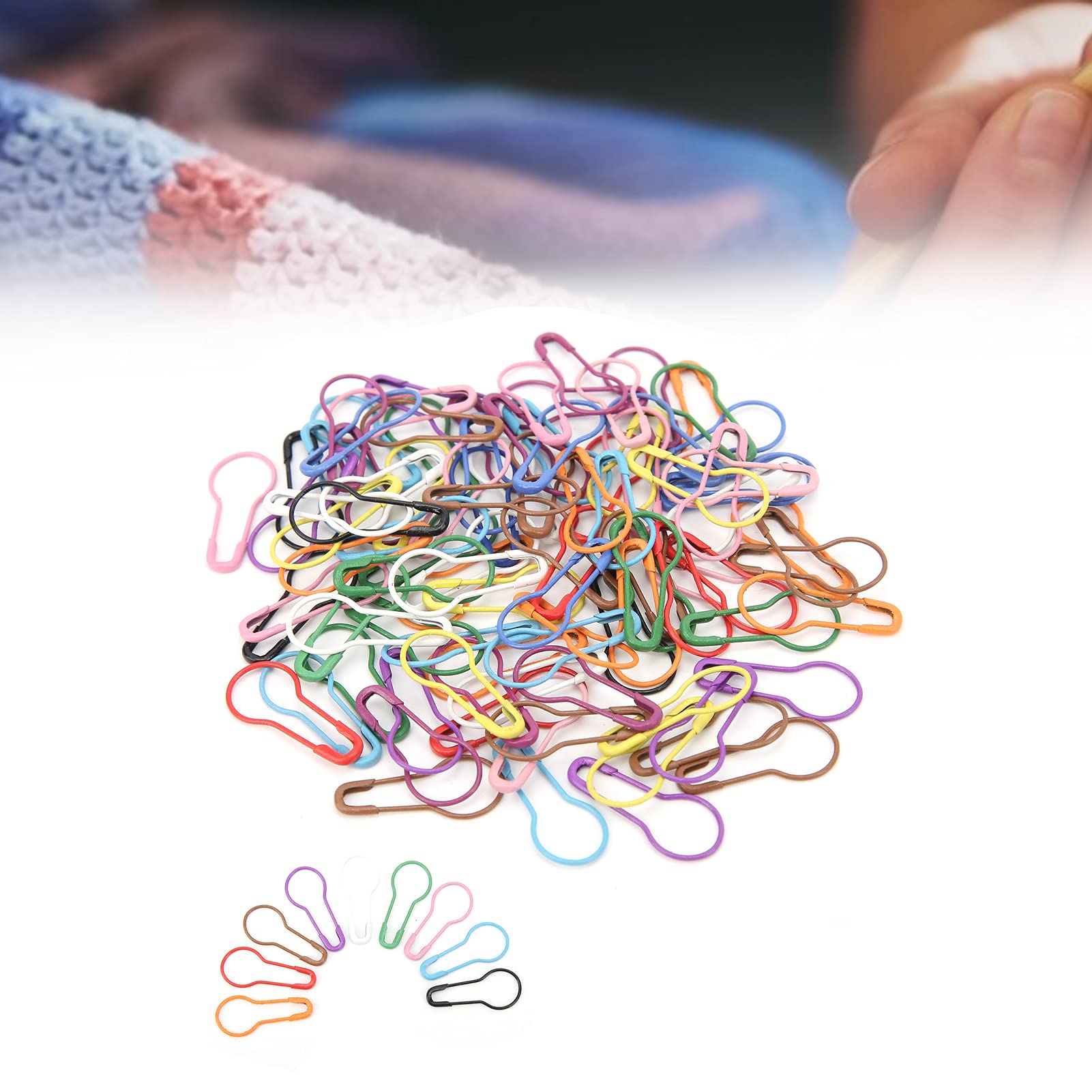 Tailoring Pin, Cardigan Clip Easily Penetrate for Finishing Quilts(100 colorful gourd pins)