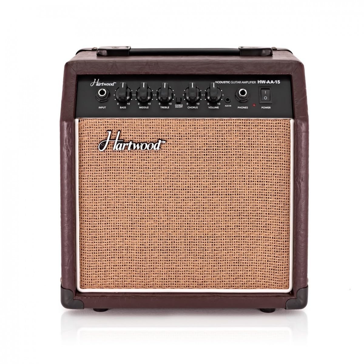 Amplificateur de Guitare Acoustique Hartwood 15 W avec Chorus et égaliseur 3 Bandes | Amplification claire et naturelle, EQ 3 bandes avec contrôle de chorus, sortie casque pour une pratique silencieuse