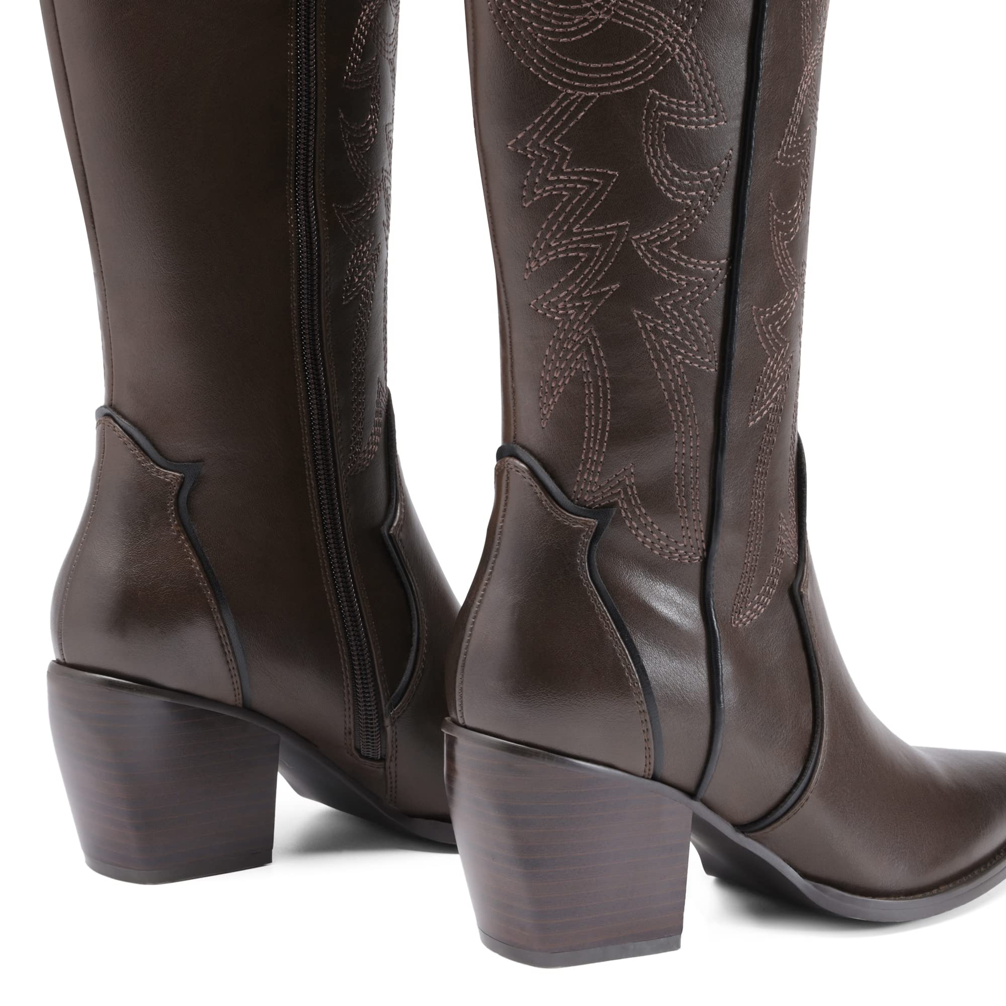 DREAM PAIRS Donna Stivali Alti al Stivali Alti con Tacco A Blocco Donna Casual Boots Stivali da Donna