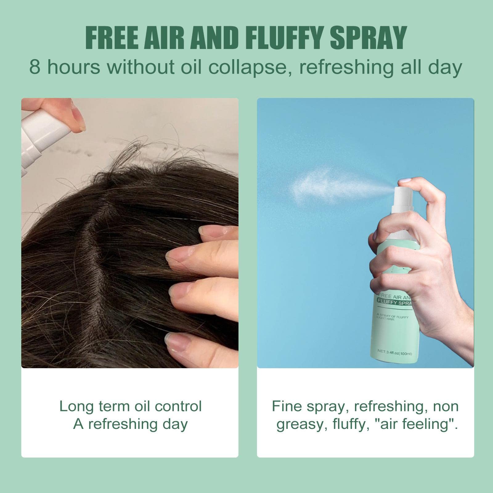Harilla 6x 100 Ml 3,38 Unzen Spray für Trockenes Haar, Portable, Versetzbar, Ölkontrolle, Praktisch, Kein Waschen, Haarspray, Haarstyling Spray, Trockenshampo