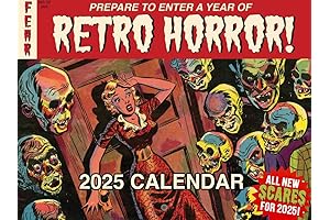 Retro Horror Calendar 2025, Spooky Monthly Wall Calendar