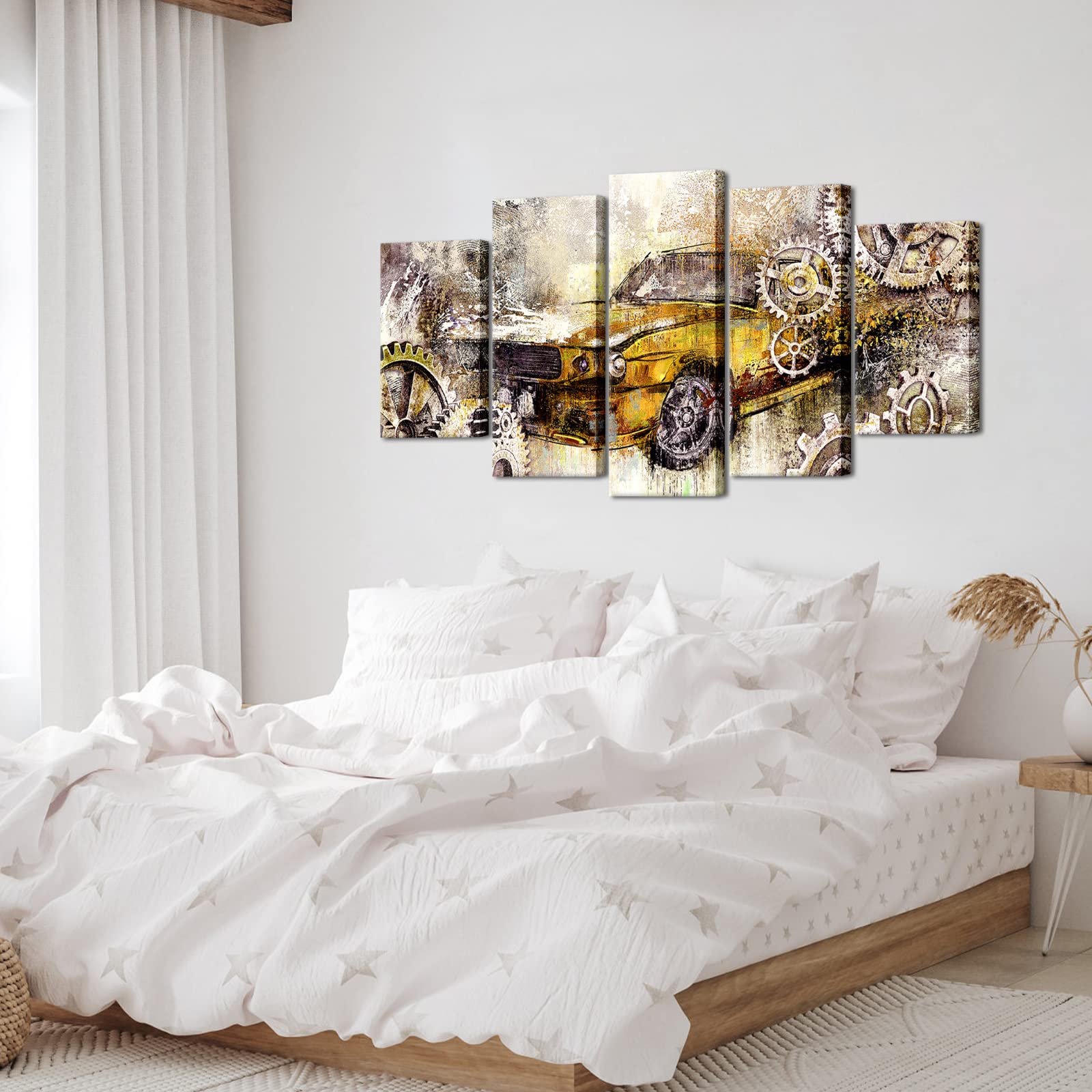 Poster vintage per auto Fiat 500 Performance Sports Car Poster decorativo su tela da parete e stampa artistica moderna per camera da letto, 60 x 90 cm