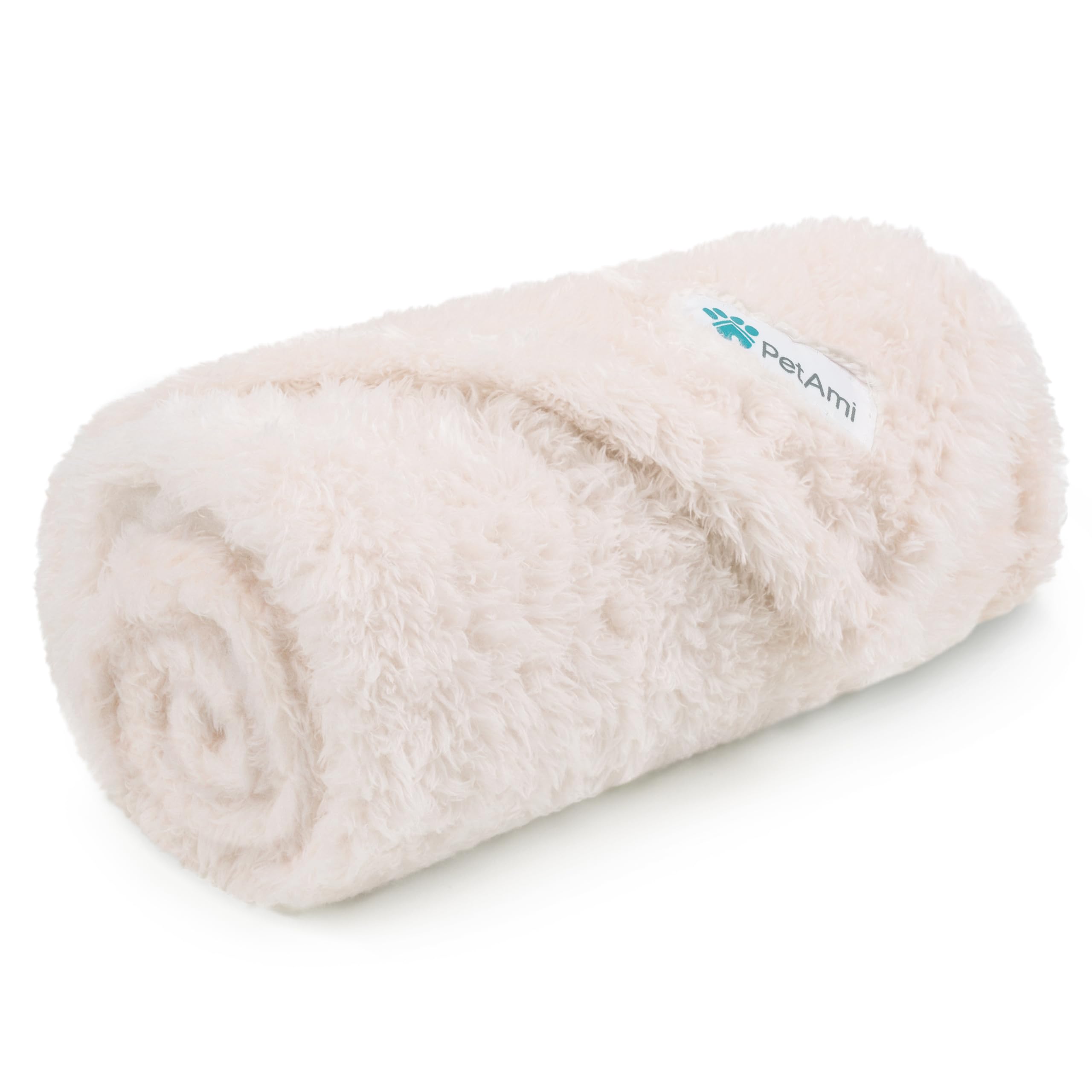 PetAmi Fluffy Dog Blanket for Small Medium Large Dogs, Sherpa Soft Warm Pet Fleece Throw for Indoor Cats, Fuzzy Plush Shaggy Blanket Furniture Protector Sofa Couch Bed, Beige 24x32