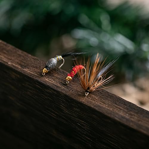 Miniatura 3 de Goture Kit de moscas de pesca con mosca, 25 piezas30 piezas100 señuelos de pesca con mosca, moscas secas, moscas húmedas, serpentinas, ninfas,