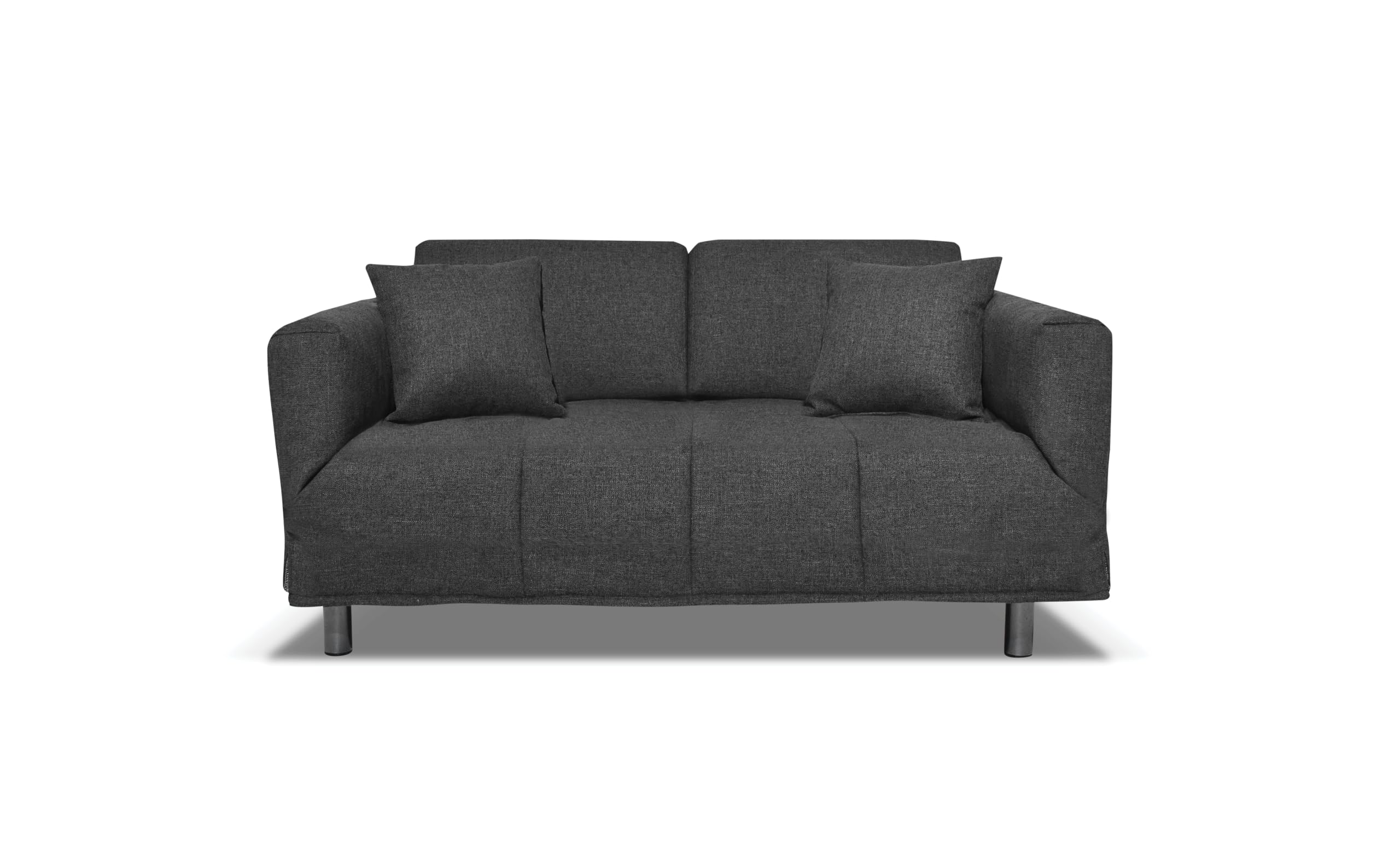 Nuvole di Sonno - Divano Letto Levis trasformabile in Letto con Materasso Comfort, Design Moderno Salvaspazio, Rivestimento Sfoderabile, 2 Cuscini in Omaggio, Made in Italy (Nero)