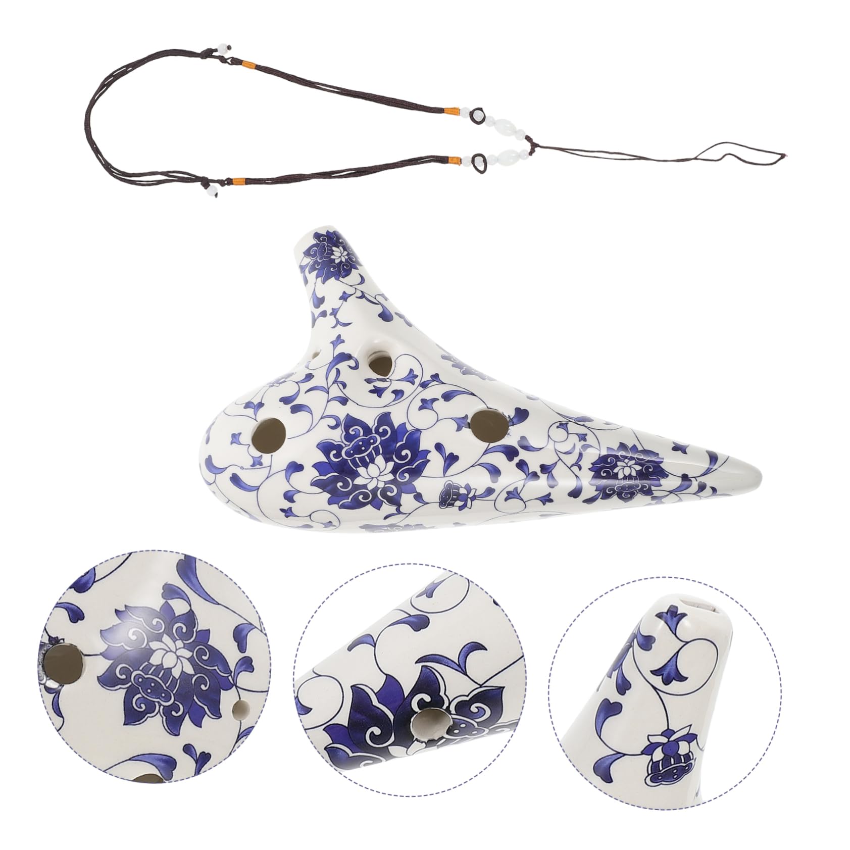 SUPVOX Ocarina in Ceramica Dipinta a Mano, 12 Fori, per Principianti e Ragazzo Ragazza, Strumento a Fiato per Pratica Musicale