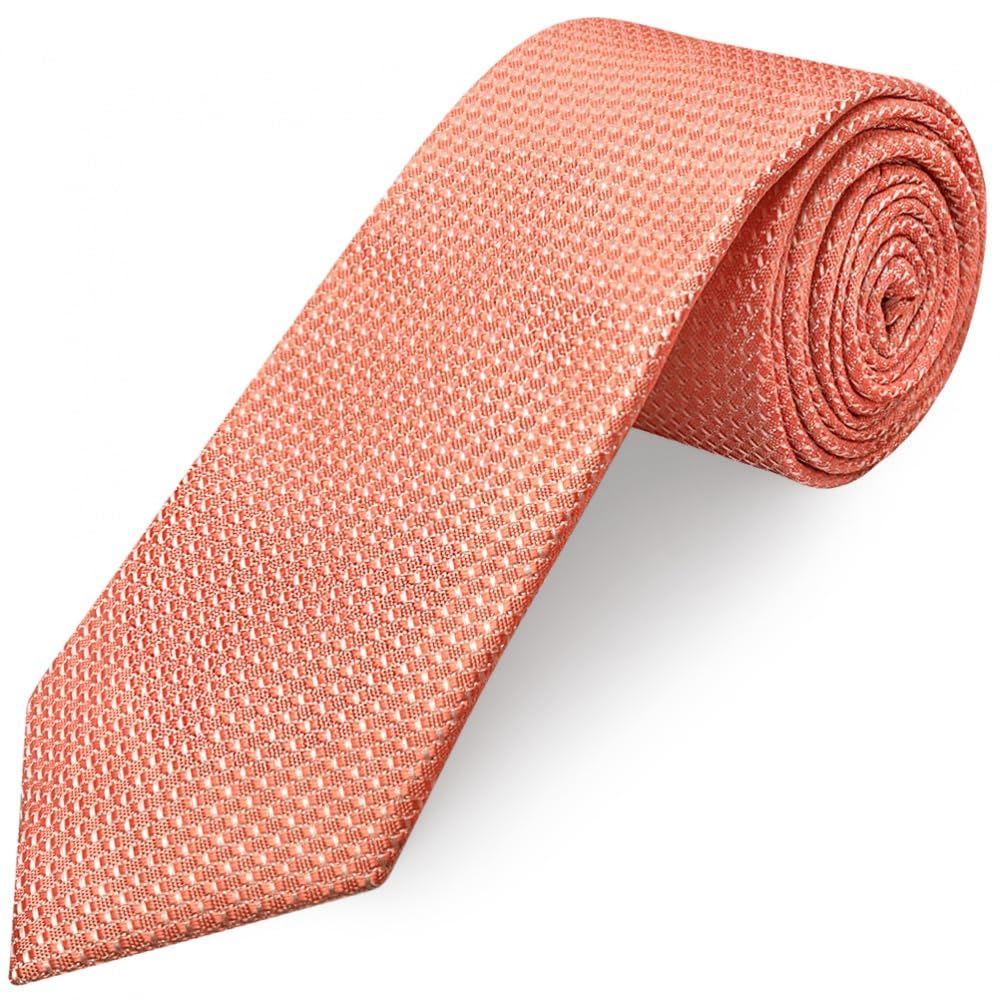 TIES R US Coral Textured Classic Tie