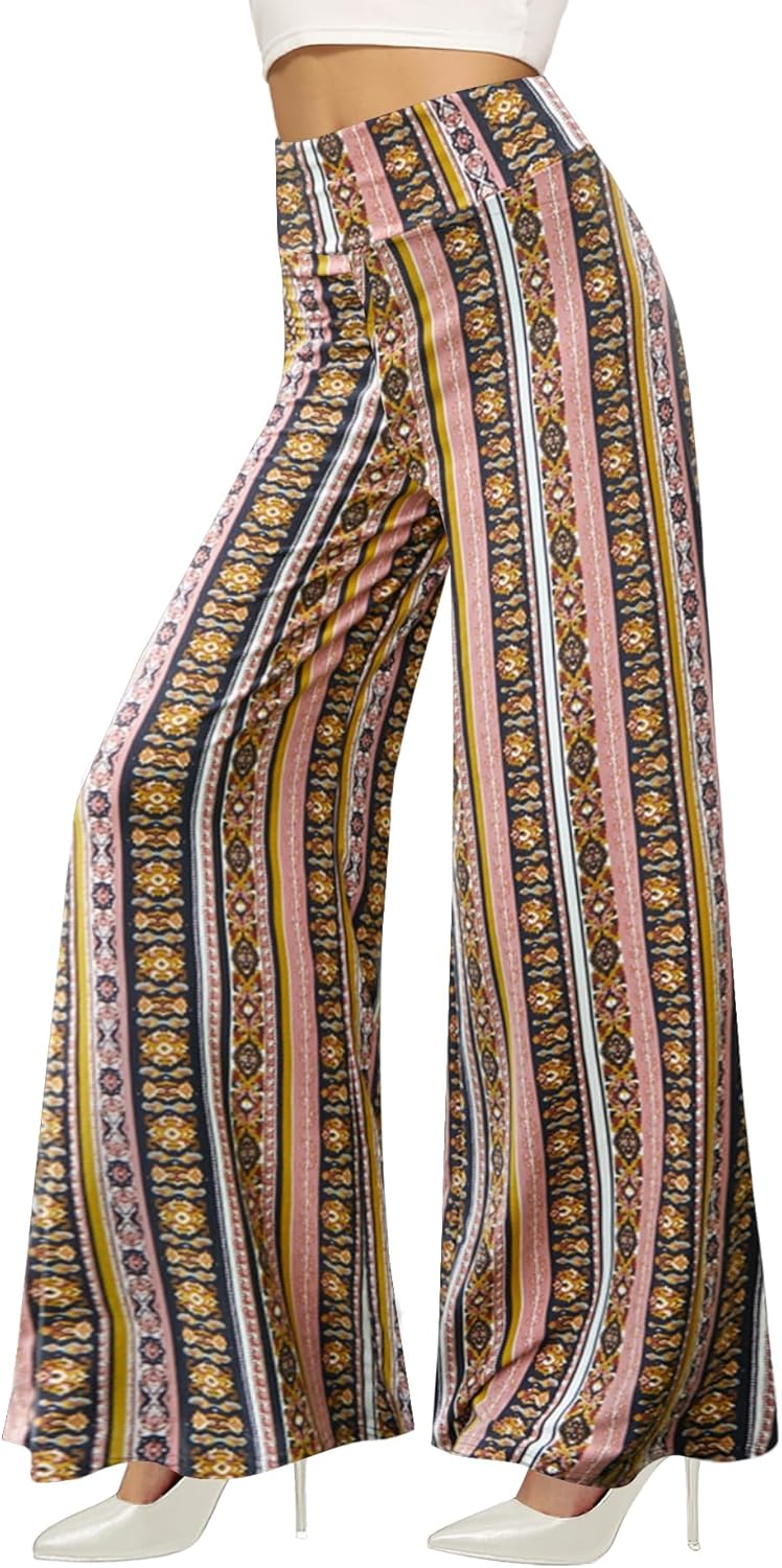 QHFBli Womens Wide Leg Palazzo Pants High Waisted Adjustable Tie Knot Flowy Trousers Casual Loose Lounge Pant With Pockets