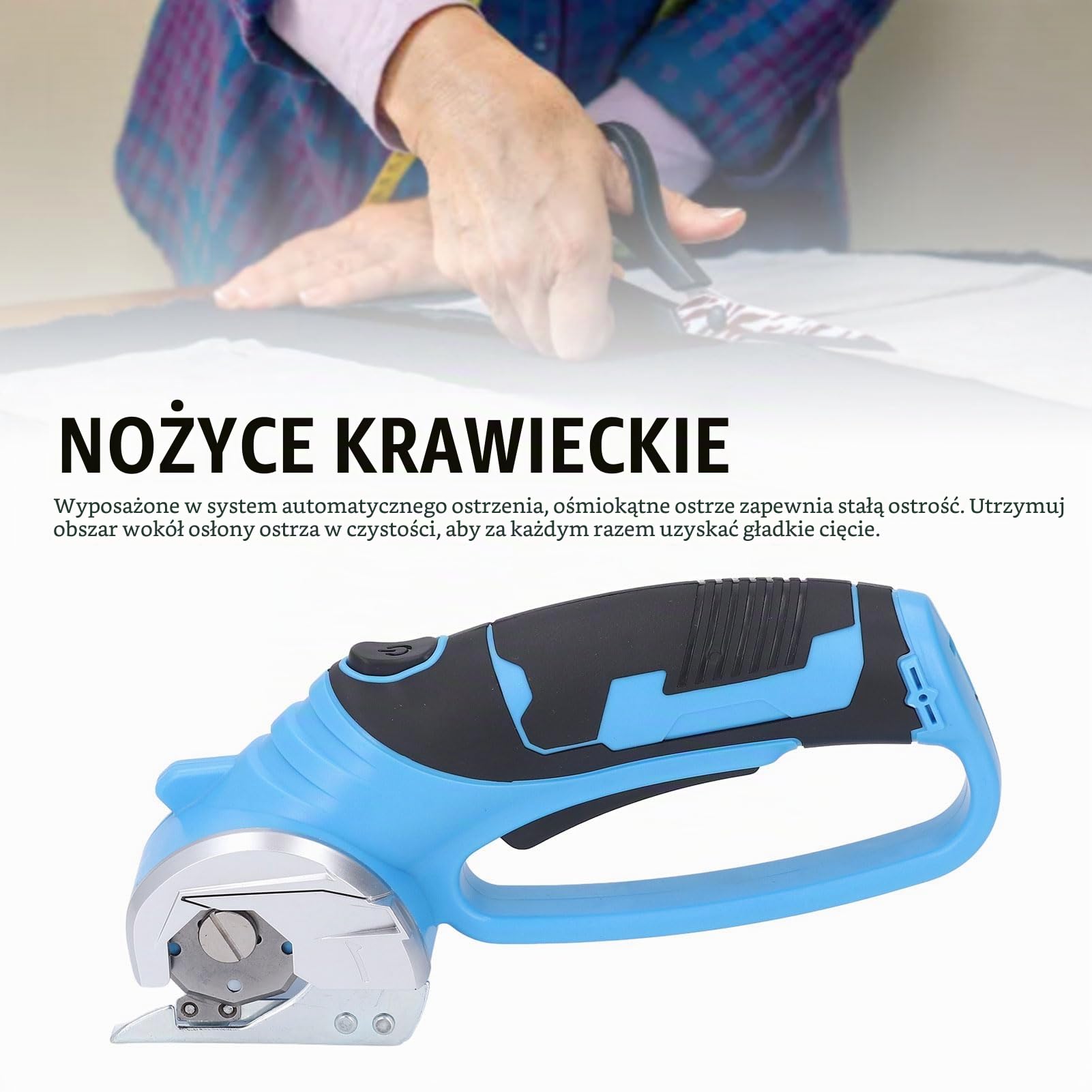 Nożyczki Elektryczne Bezprzewodowe, Nożyczki do Tkaniny 4V, ładowna Kartonowa Noża z blokadą Bezpieczeństwa, Narzędzia do Cięcia Wielokrotnego, do Kartonowych opakowań Skórzane
